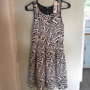 WOMENS black white skater skirt dress NEW